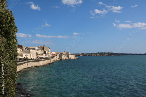 Port and Foro Vittorio Emanuele II in Ortigia Syracuse, Sicily Italy 