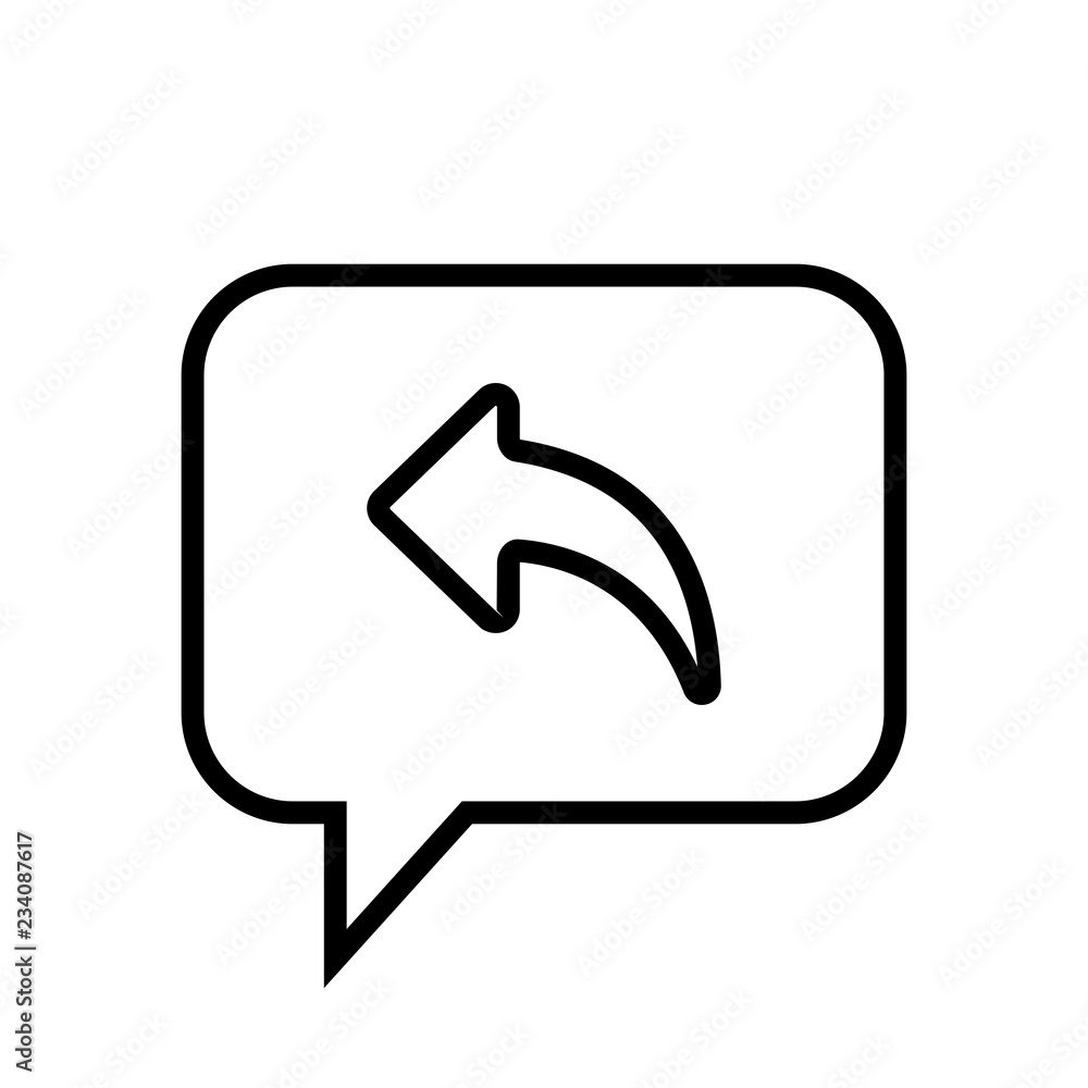 Chat Icon. Speech Bubble Sign. Conversation, Communications Symbol. Answer, Send, Arrow Icon