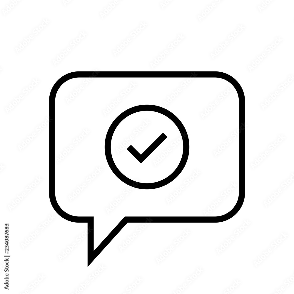 Chat Icon. Speech Bubble Sign. Conversation, Communications Symbol. Checked Icon Chat Icon. Speech Bubble Sign. Conversation, Communications Symbol. Checked Icon