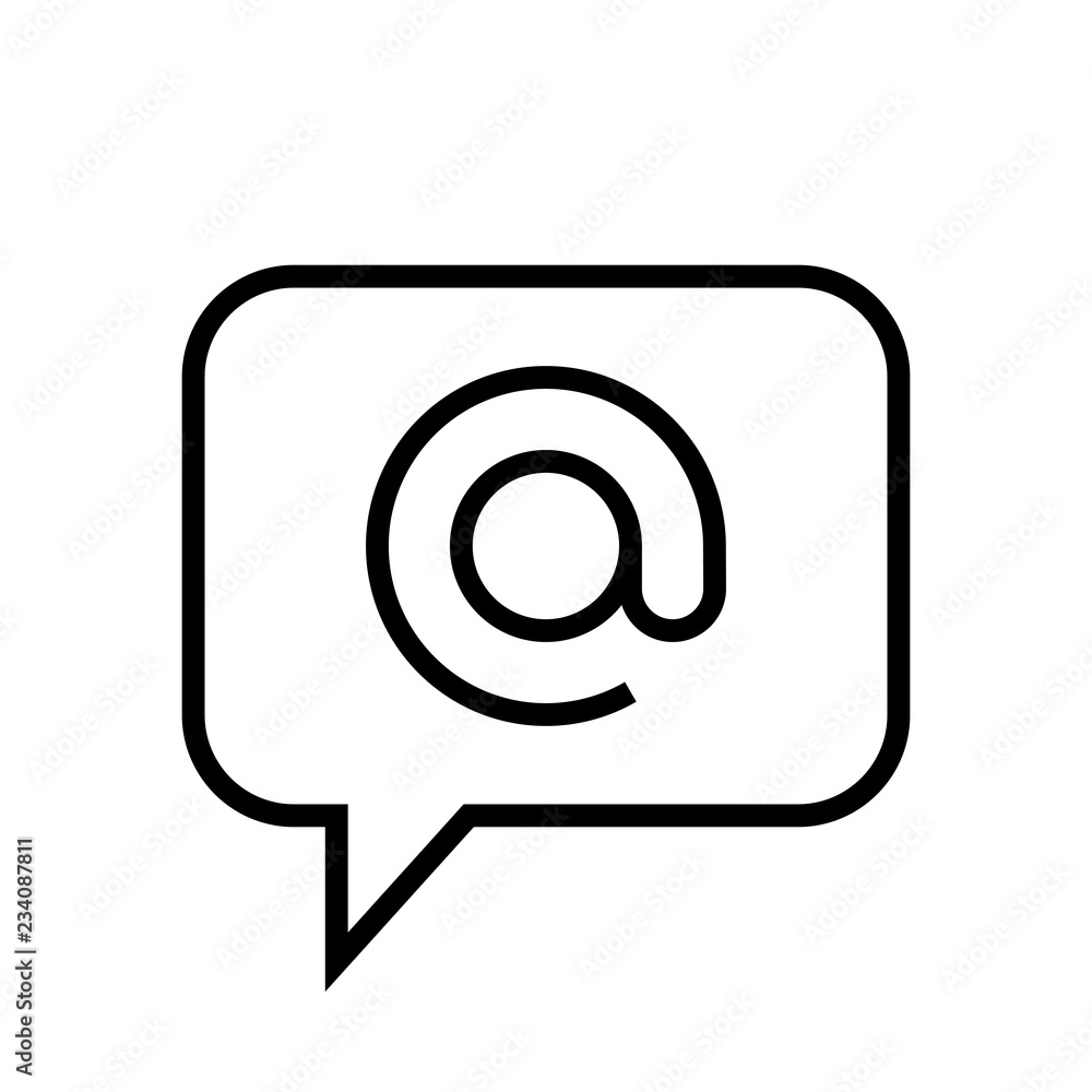 Chat Icon. Speech Bubble Sign. Conversation, Communications Symbol. Arroba Icon Chat Icon. Speech Bubble Sign. Conversation, Communications Symbol. Arroba Icon