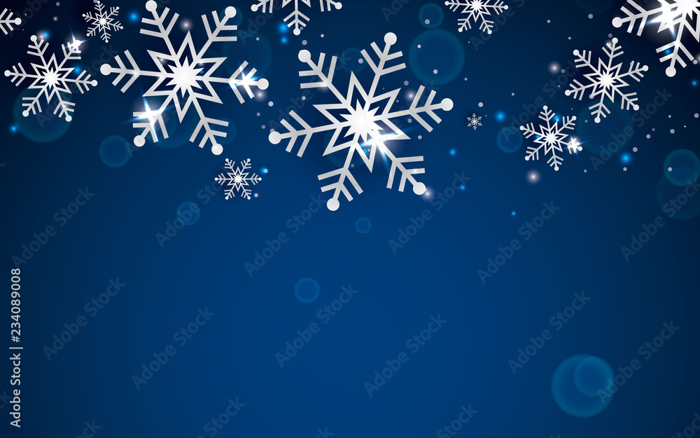 Winter abstract snowflake background in blue Winter abstract snowflake background in blue