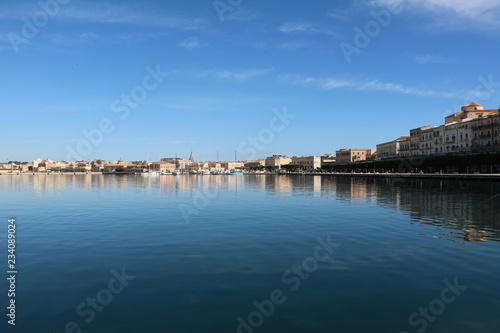 Waterfront Foro Vittorio Emanuele II in Ortigia Syracuse  Sicily Italy 