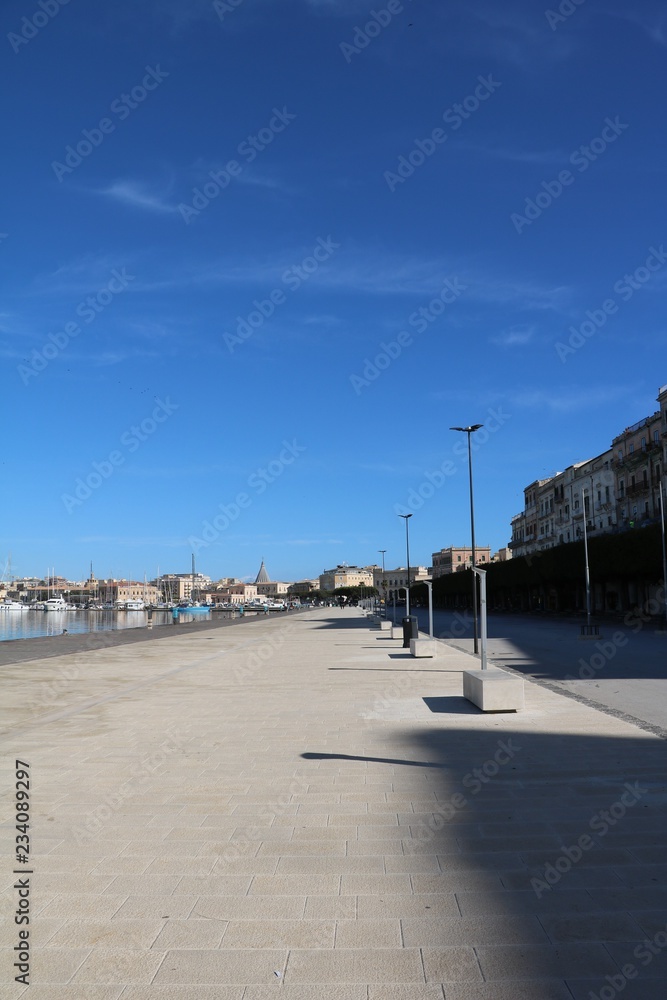 Port and Foro Vittorio Emanuele II in Ortigia Syracuse, Sicily Italy Port and Foro Vittorio Emanuele II in Ortigia Syracuse, Sicily Italy