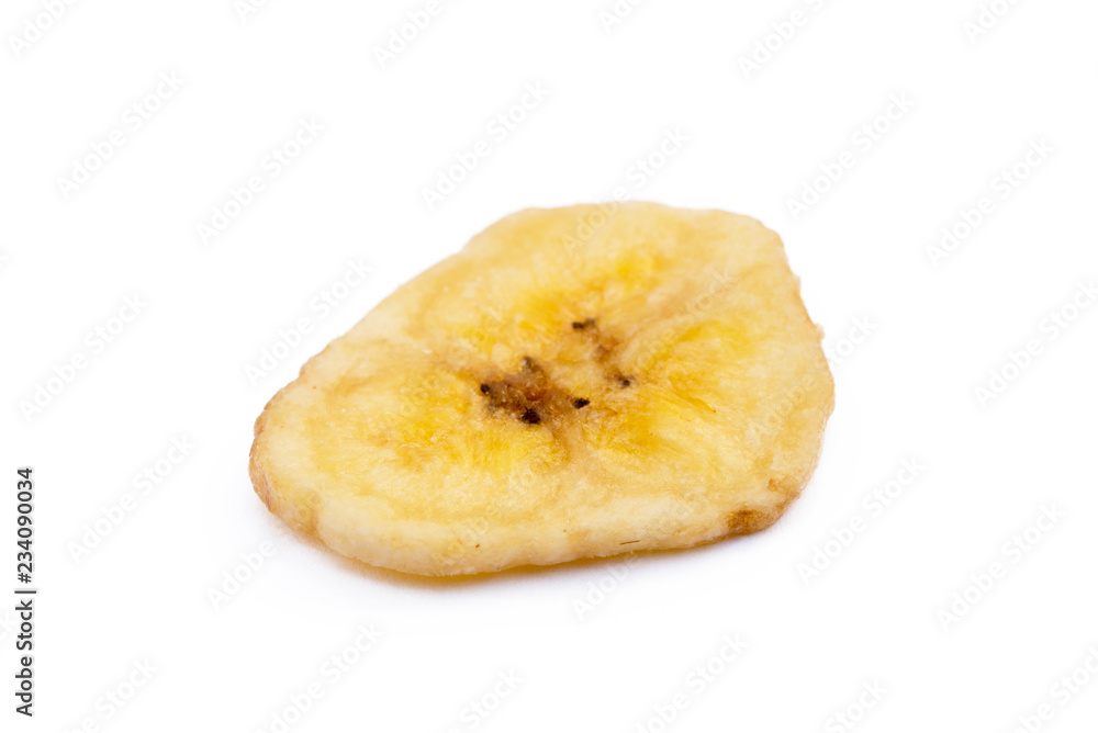Dried sliced banana isolated on white background Dried sliced banana isolated on white background