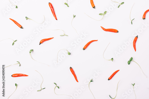 Food pattern of small red cayenne peppers
