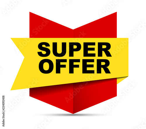 red vector banner super offer