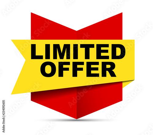 red vector banner limited offer