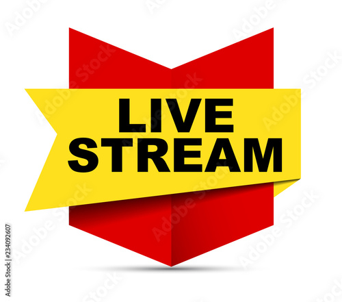 red vector banner live stream