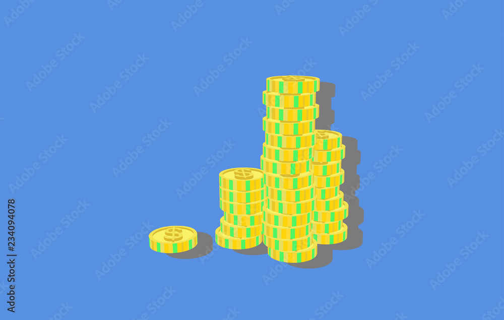 gold coins flat design vector illustration gold coins flat design vector illustration