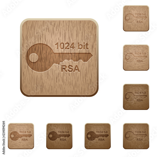 1024 bit rsa encryption wooden buttons