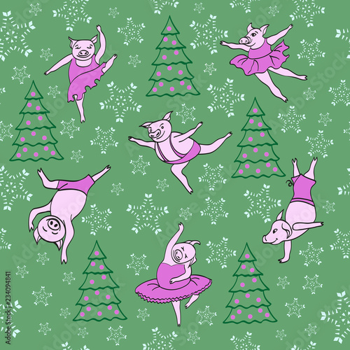 Dancing piglets. Pattern