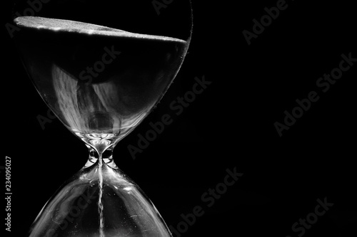 BW Hourglass on black background
