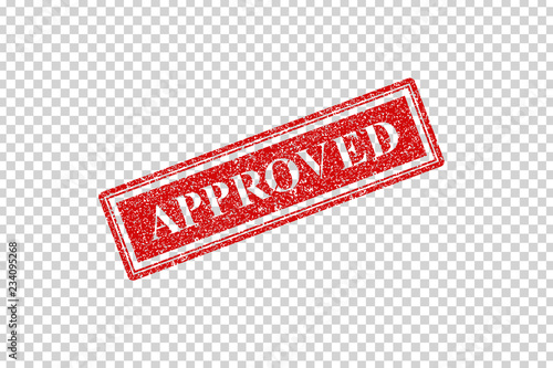 Vector realistic isolated grunge rubber stamp of Approved for decoration and covering on the transparent background. 