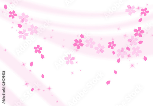 イラスト 流れる桜の花