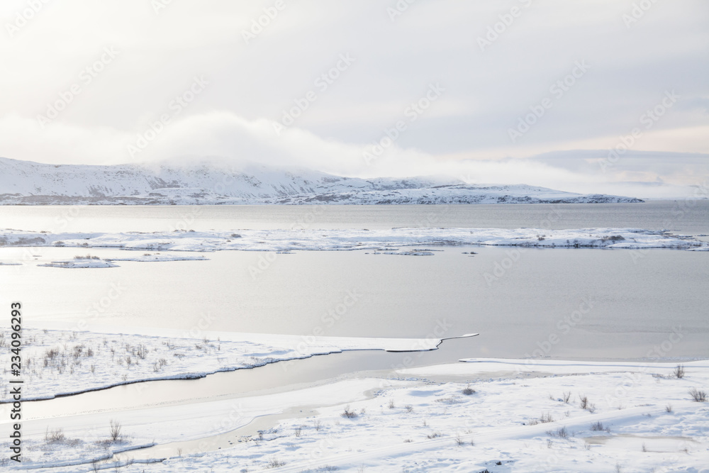 Thingvellir National Park or better known as Iceland pingvellir National Park during winter