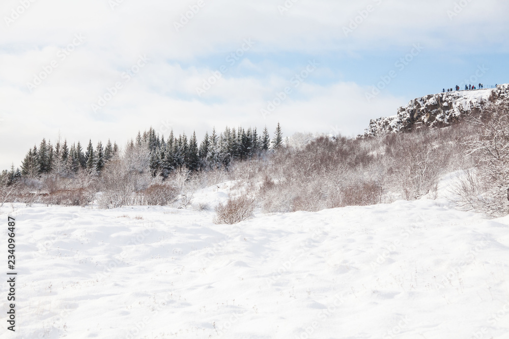 Thingvellir National Park or better known as Iceland pingvellir National Park during winter Thingvellir National Park or better known as Iceland pingvellir National Park during winter