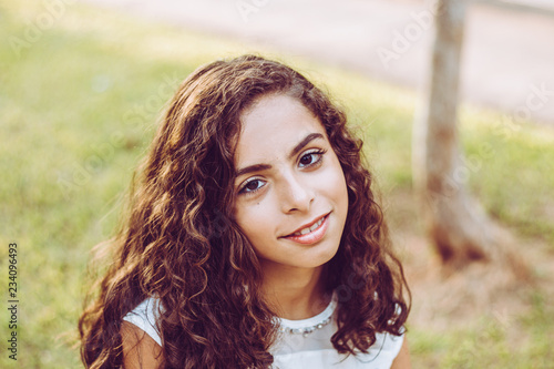 Portrait of beautiful girl smiling