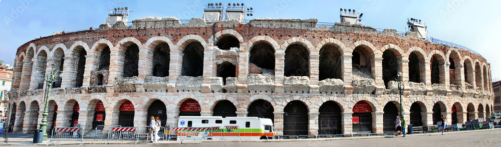 Panorama of the Arena of Verona