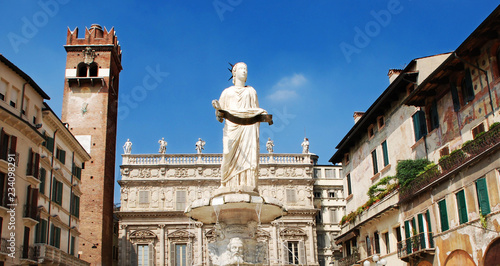 Piazza delle erbe in Verona  photo