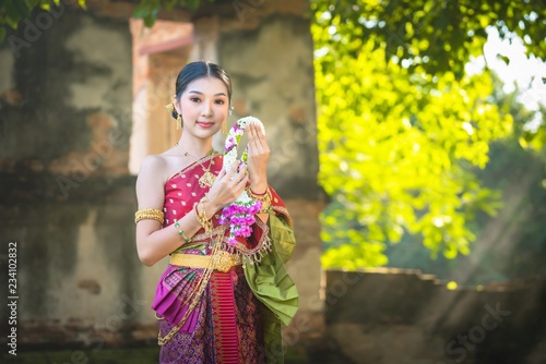 Noppamas Queen Contest in Loy kratong photo