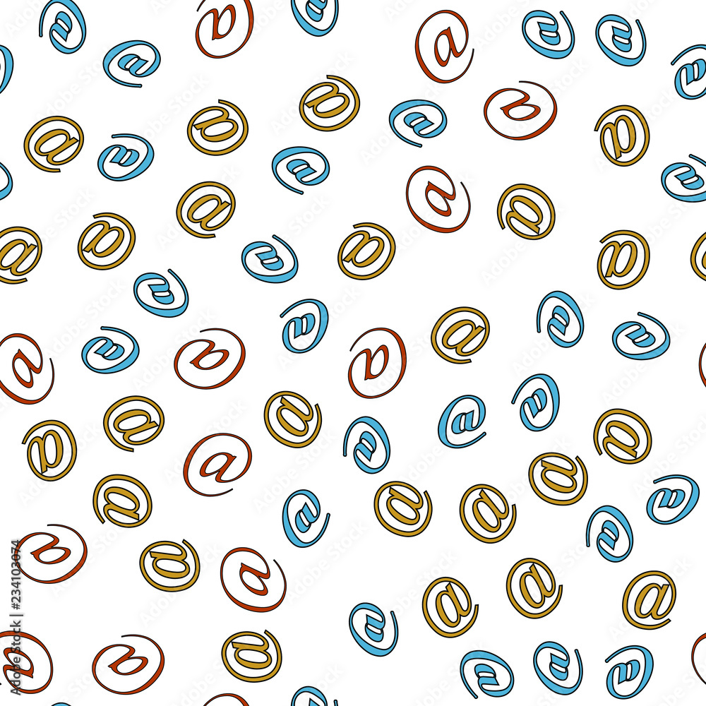 Seamless vector EPS 10 with e-mail and letters. Texture for print and Banner. Flat style