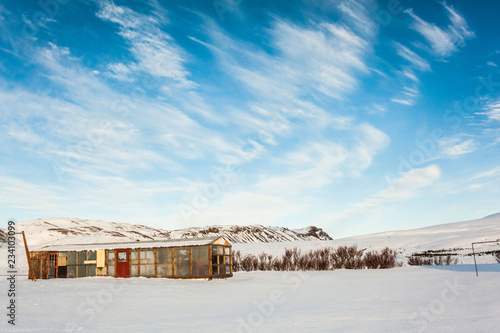 Beautiful winter snow landscape of Snaefellsnesvegur near Kirkjufell © keongdagreat