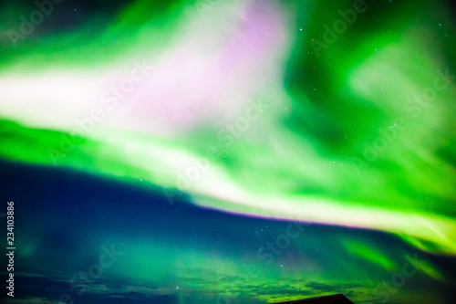 Aurora Borealis or better known as The Northern Lights for background view in Iceland  Snaefellsnesvegur during winter