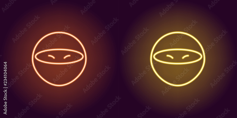 Neon ninja, glowing assassin. Vector game icon Neon ninja, glowing assassin. Vector game icon