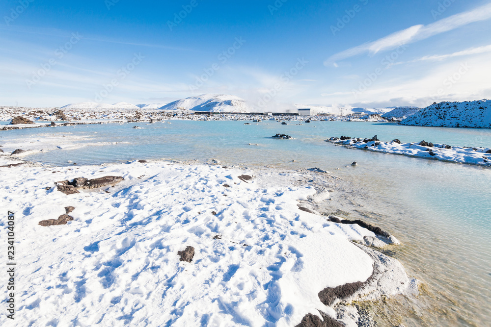 Beautiful Blue Lagoon view during winter in Iceland Beautiful Blue Lagoon view during winter in Iceland
