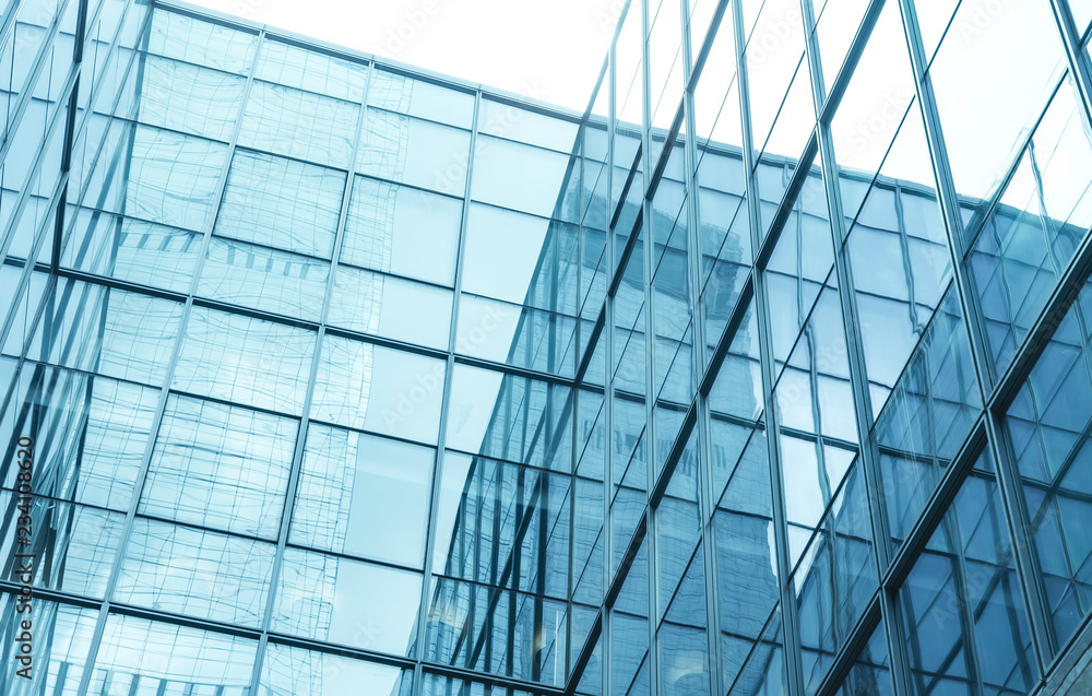 Obraz premium transparent glass wall of office building