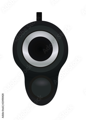 Gun front view. vector illustration