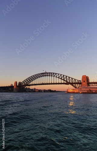 Sydney harbour bridge at sunset, Sydney, NSW, Australia