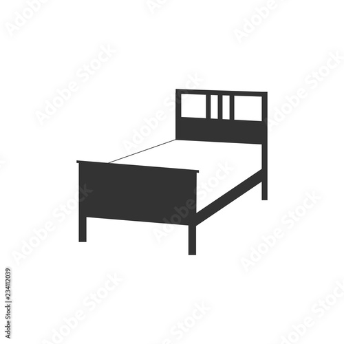Bed, sleep icon. Vector illustration, flat design.