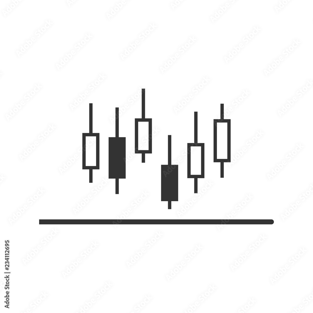 Candlestick chart icon. Vector illustration, flat design. Candlestick chart icon. Vector illustration, flat design.