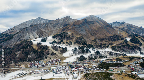 Obraz na płótnie Künstliche Beschneiung in Obertauern (Österreich) w salonie