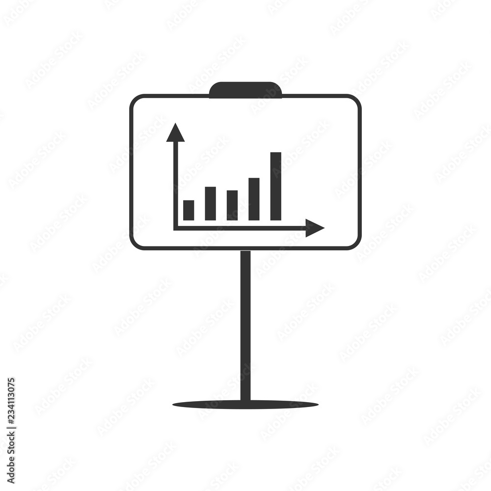 Busines flip chart icon. Vector illustration, flat design. Busines flip chart icon. Vector illustration, flat design.