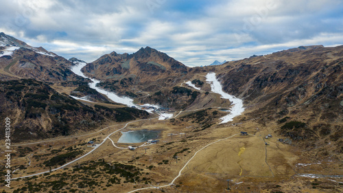 Obraz na płótnie Künstliche Beschneiung in Obertauern (Österreich) w salonie