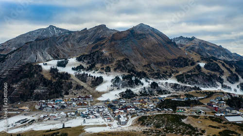 Obraz na płótnie Künstliche Beschneiung in Obertauern (Österreich) w salonie
