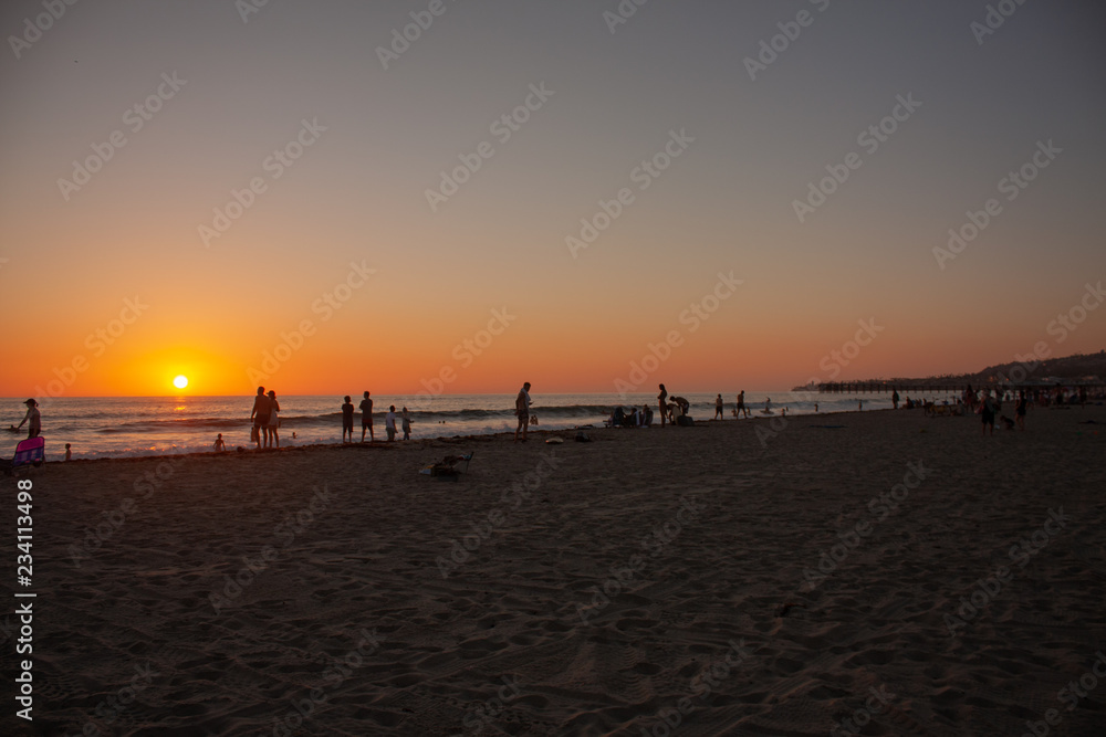 Sunset on Mission Beach, San Diego, USA