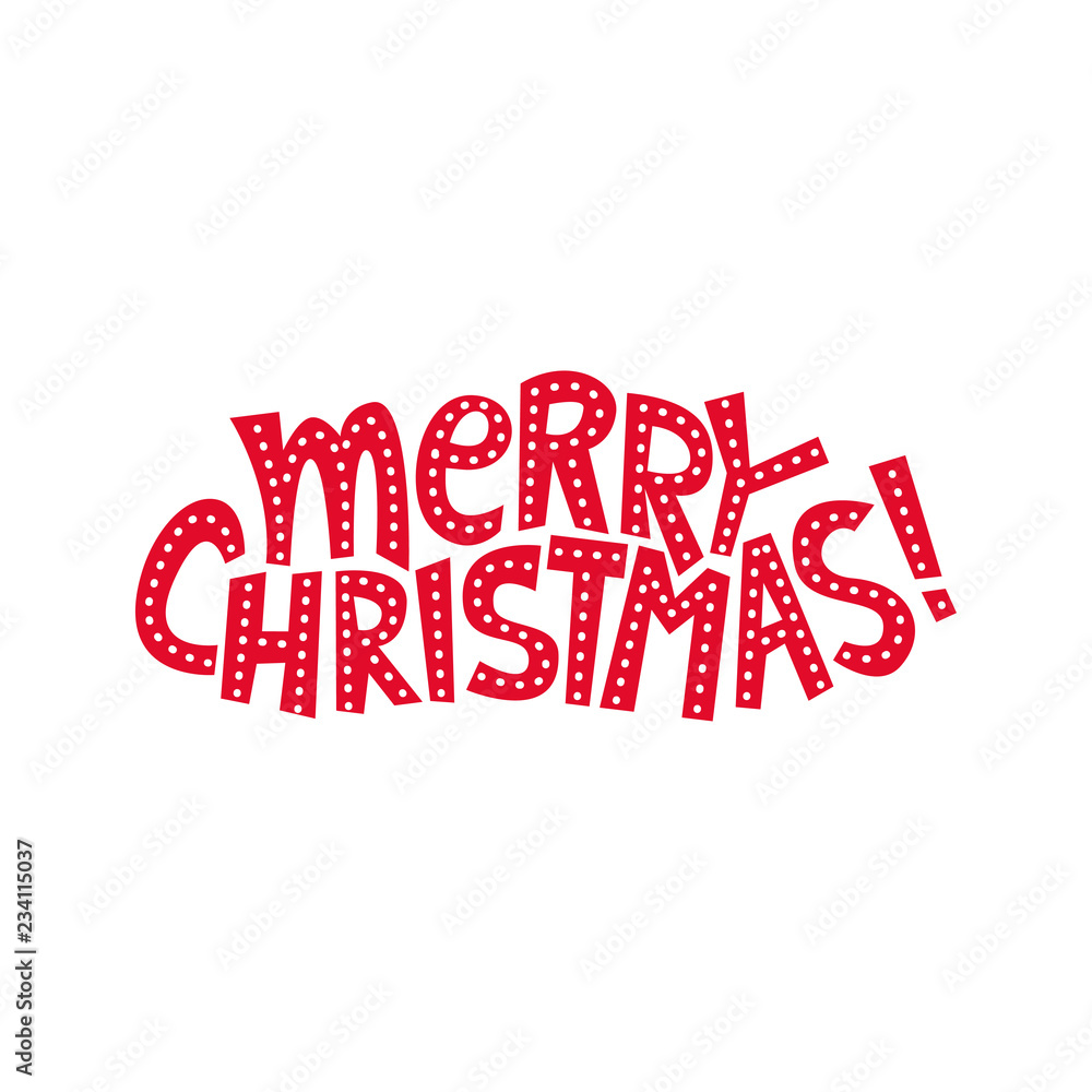 Merry Christmas hand lettering isolated on white. Vector illustration. Merry Christmas hand lettering isolated on white. Vector illustration.