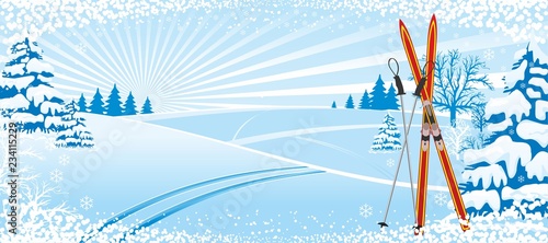 skiing winter background