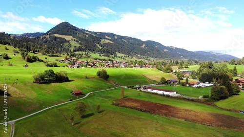 Aerial view of the town of Obermaiselstein and the Allgau photo