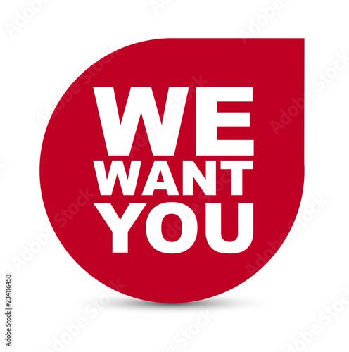 red vector banner we want you