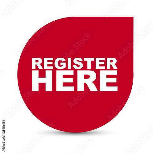 red vector banner register here