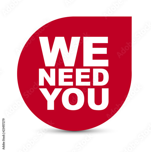 red vector banner we need you