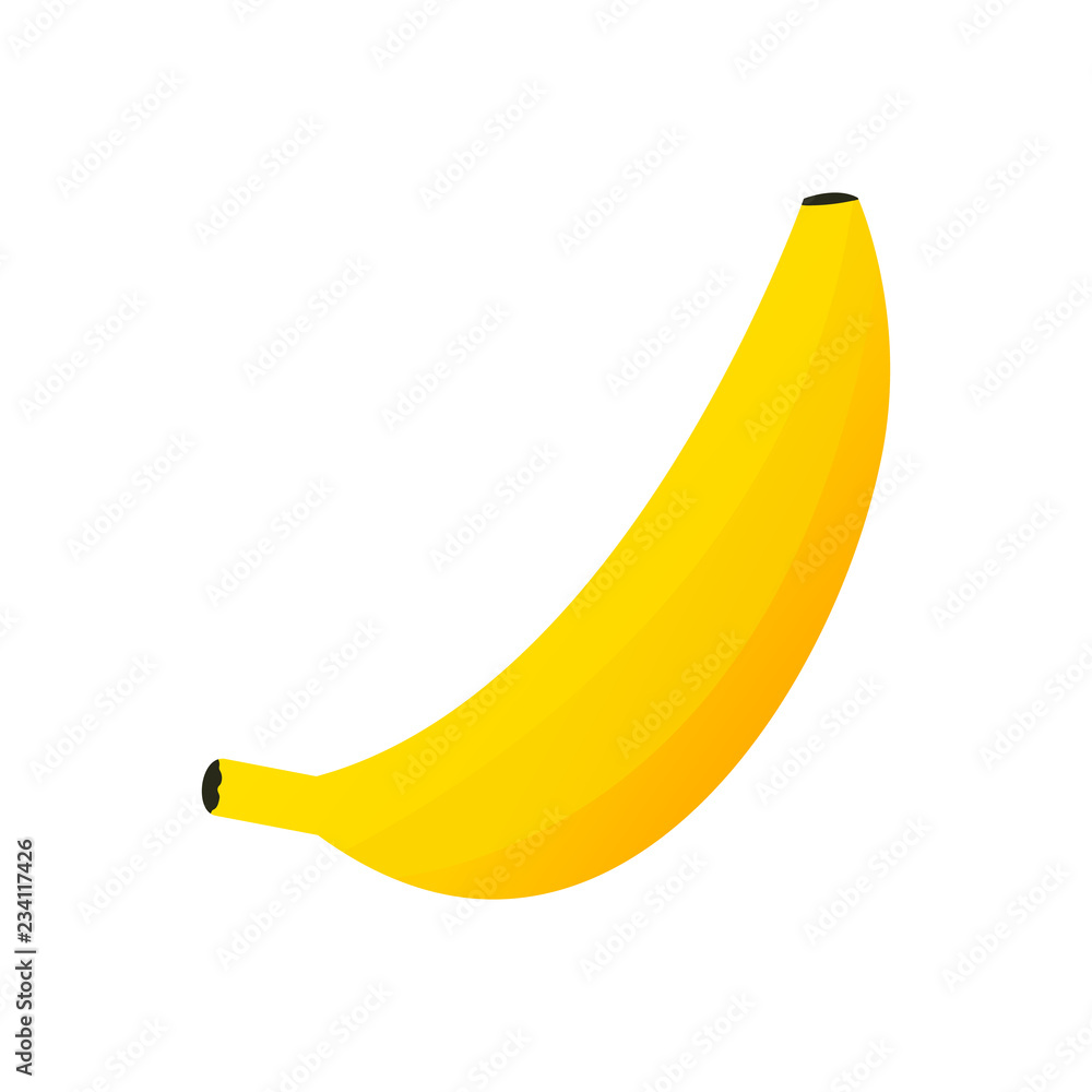 Color Banana fruit icon. Modern simple flat vegetarian sign. Eco food internet concept. Trendy yellow natural vector symbol for website design, web button, mobile app. Logo illustration.