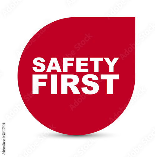red vector banner safety first