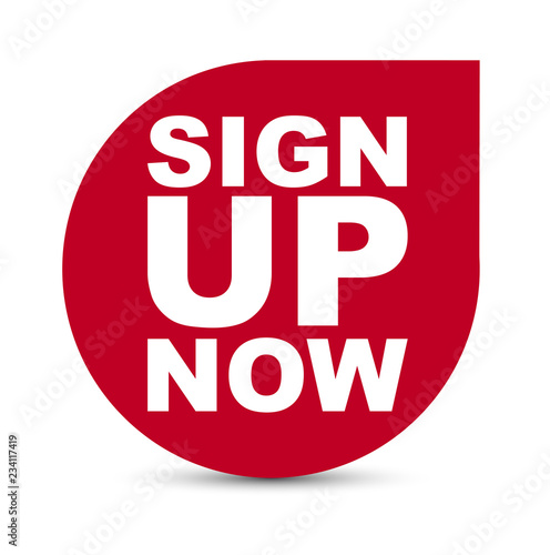 Free Download red vector banner sign up now - GFXLoad