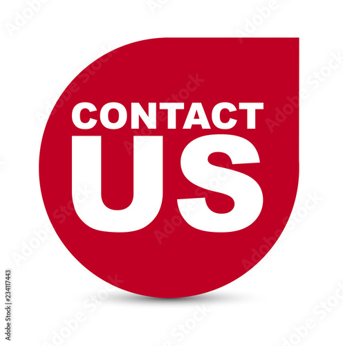 red vector banner contact us