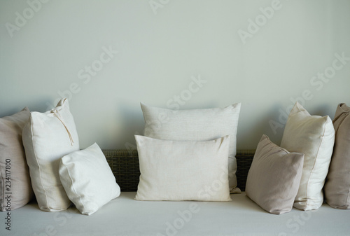 pillows on sofa